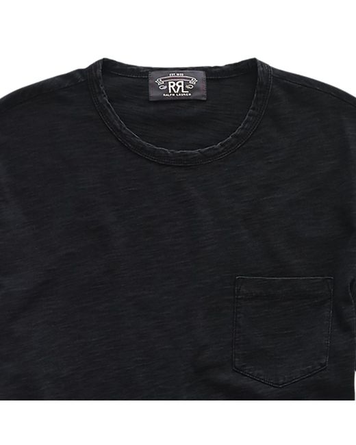 RRL Black Jersey Pocket T-Shirt for men