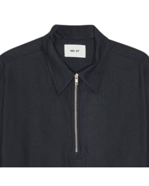 NN07 Black Bruno Linen Blend Polo for men