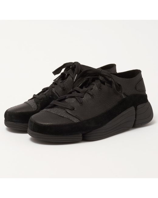 Clarks Trigenic Evo Trainers In Black Leather for men