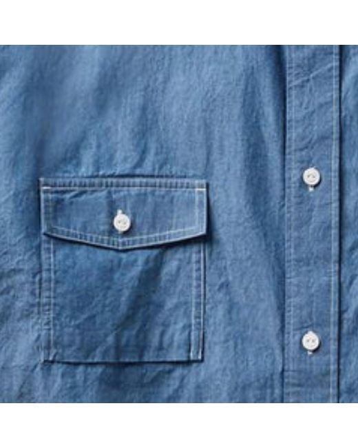 Snow Peak Blue Chambray Work Shirt for men