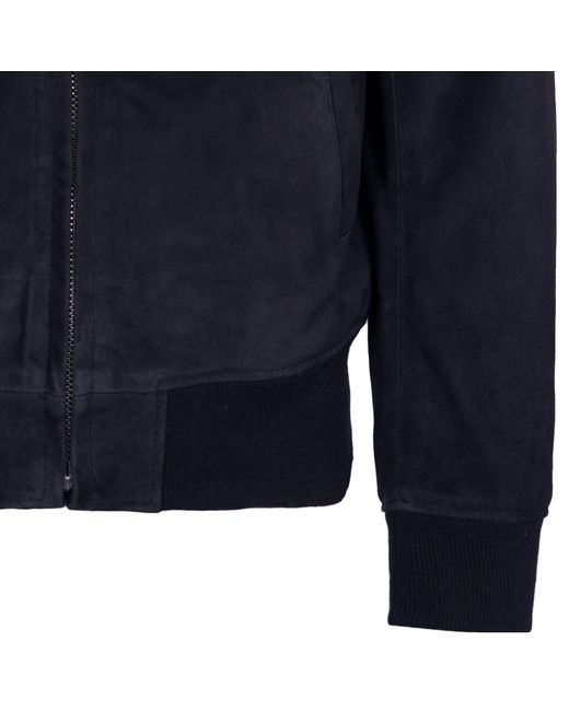 Schott Nyc Blue Suede Bomber Jacket for men