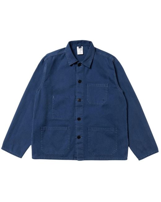 Nudie Jeans Blue Buddy Herringbone Chore Jacket for men