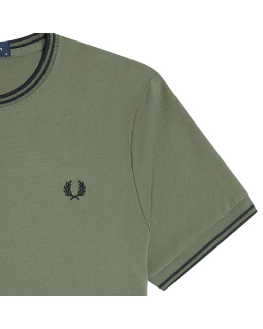Fred Perry Green Twin Tipped T-Shirt for men