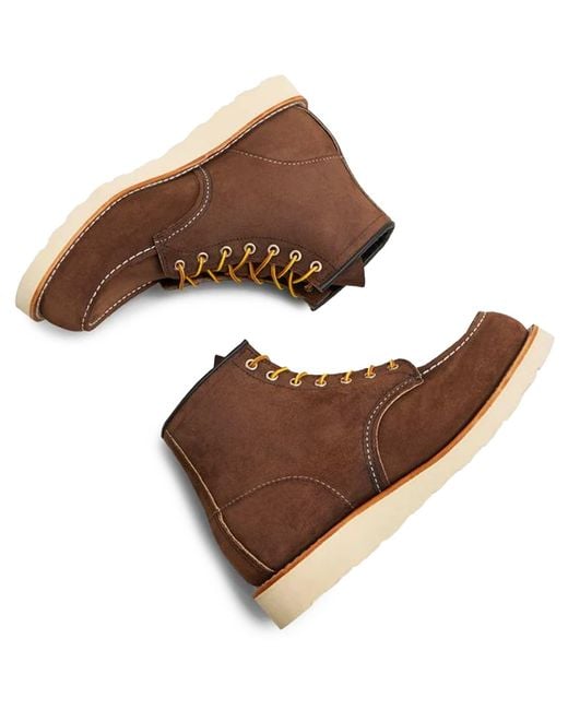 Red Wing Brown Classic Moc Toe Boots for men