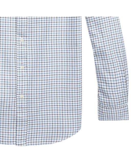 Polo Ralph Lauren Blue Custom Fit Tattersall Oxford Shirt for men