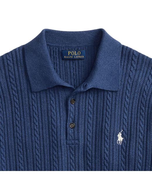 Polo Ralph Lauren Blue Knitted Polo for men