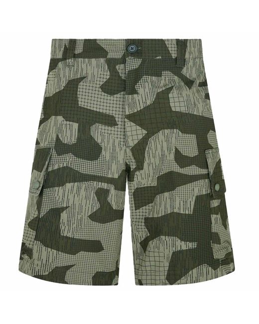 Belstaff Green Terrain Camo Print Drome Shorts for men