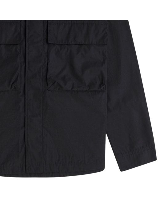 Fred Perry Black Raglan Utility Overshirt for men