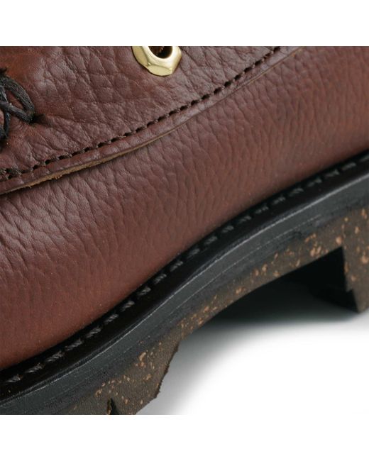Yuketen Brown Hex Eye Boat Shoes for men