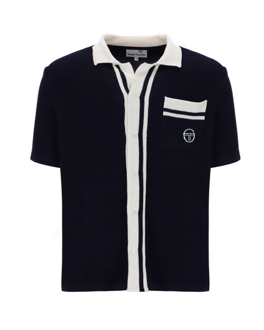 Sergio Tacchini Blue Fratelli Crochet Shirt for men
