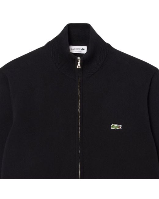 Lacoste Black Zipped Sweater for men