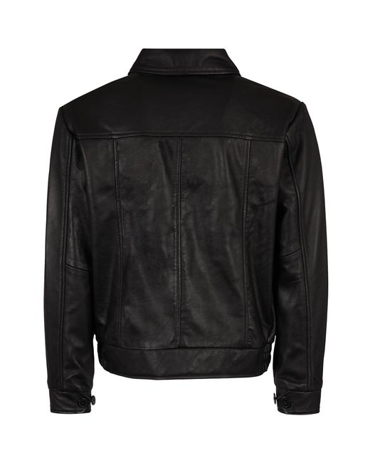 real hoxton Black Leather Gab Jacket for men