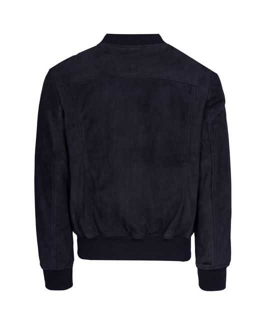 Schott Nyc Blue Suede Bomber Jacket for men