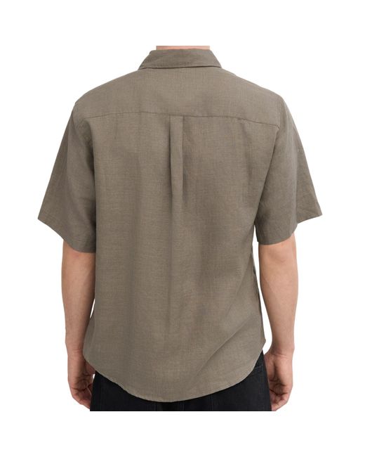 COLORFUL STANDARD Brown Linen Short Sleeve Shirt for men