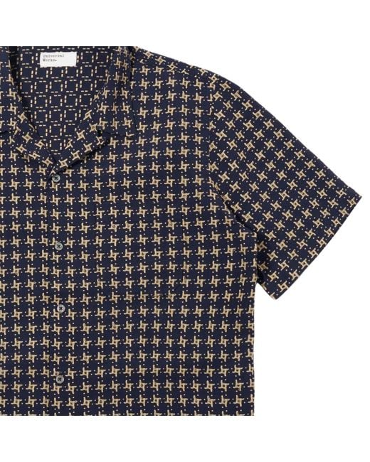 Universal Works Black Rhodes 8 Cotton Road Shirt for men