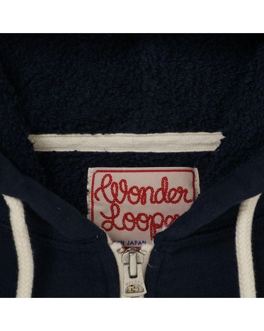 Wonder Looper Blue Zip Hoodie Super Looper French Terry for men