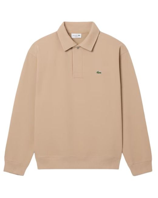 Lacoste Natural Polo Collar Piqué Sweatshirt for men