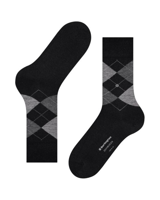 Burlington Black Edinburgh Socks for men