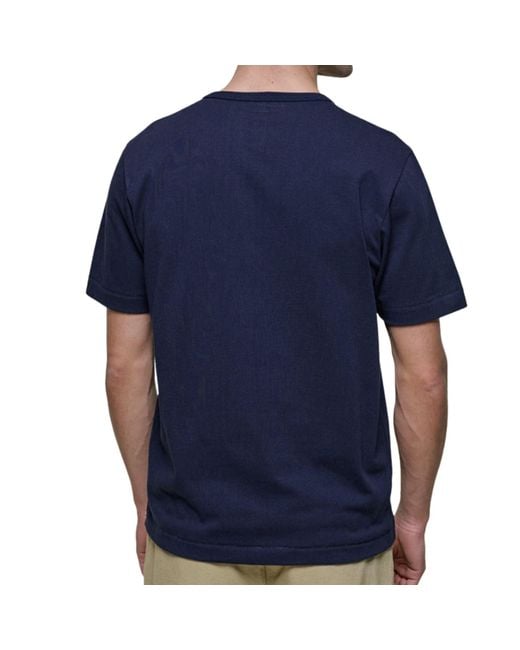 Merz B. Schwanen Blue 2M15 Mid-Century Machine Refined Fit T-Shirt for men