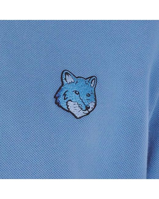 Maison Kitsuné Blue Bold Fox Head Comfort Polo Shirt for men