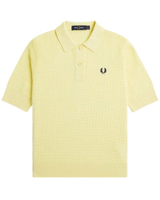 fred-perry-fred-perry-textured-kn-it-polo-shirt-in-yellow-for-men-lyst-uk