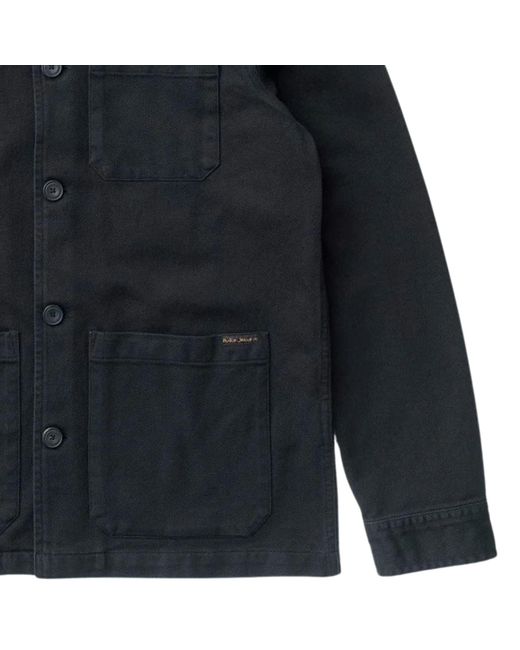Nudie Jeans Black Barney Worker Jacket for men