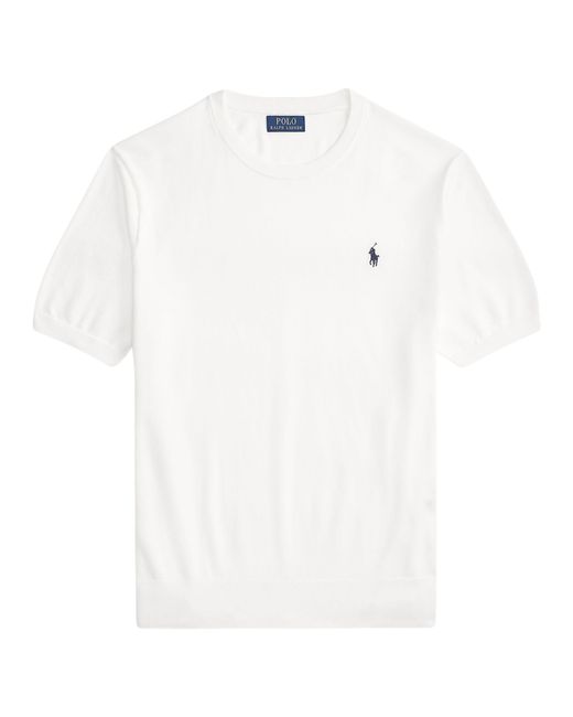 Polo Ralph Lauren White Cotton Crewneck Short Sleeve Jumper for men