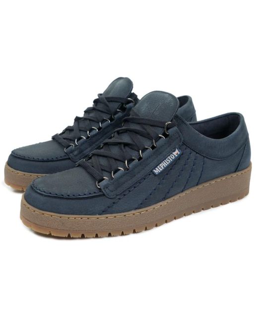 Mephisto Blue Sportbuck Shoes for men