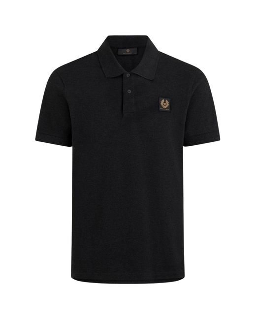 Belstaff Black Short Sleeve Polo Shirt for men