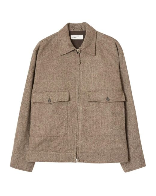Universal Works Brown Wool Herringbone E130 Jacket for men