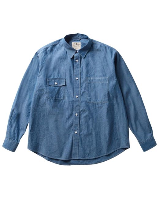 Snow Peak Blue Chambray Work Shirt for men