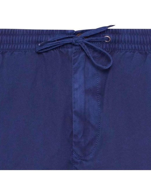 Barbour Blue Washed Oxford Relaxed Shorts for men