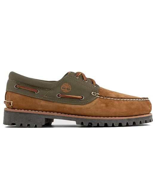 Timberland Brown Authentic Handsewn 3-Eye Boat Shoe for men