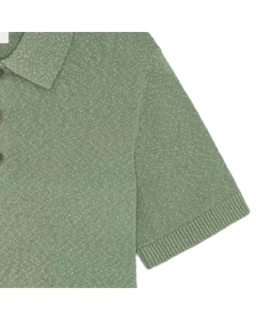 NN07 Green Randy Boucle Yarn Polo for men
