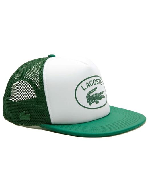 Lacoste Green Mesh Trucker Cap for men