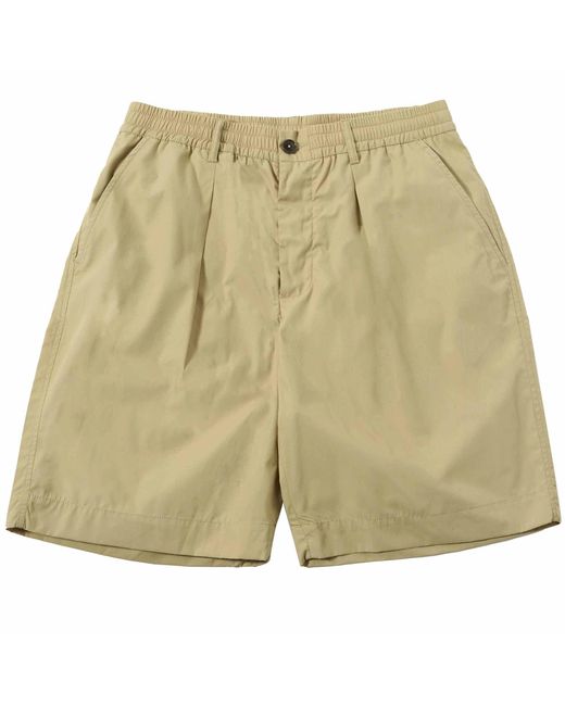 Universal Works Green Pleated Track Shorts for men