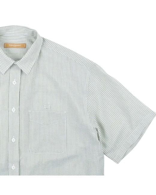 FRIZMWORKS Blue Og Stripe Seersucker Shirt for men