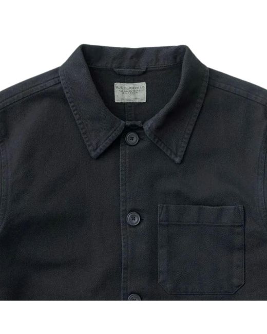 Nudie Jeans Black Barney Worker Jacket for men