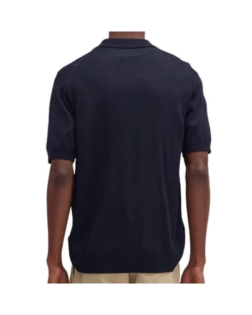 NN07 Black Thor Wool Blend Button Through Polo Shirt for men