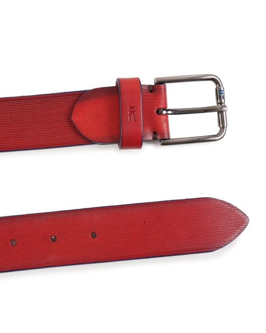 Miguel Bellido Belts Red Leather Belt for men