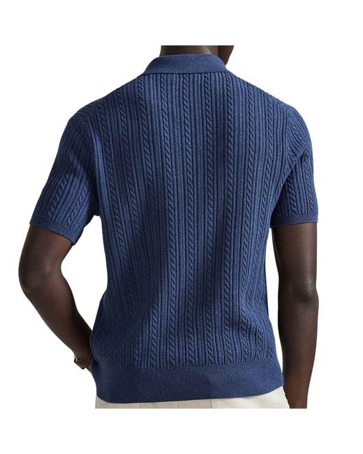 Polo Ralph Lauren Blue Knitted Polo for men