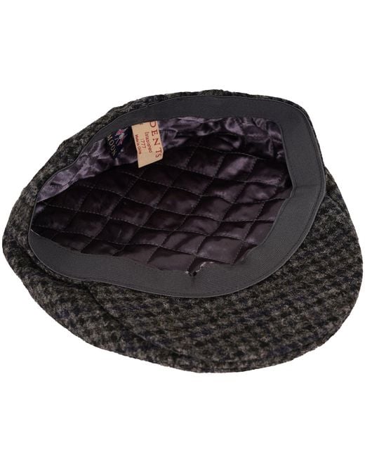 Dents Gray Moon Dogtooth Flat Cap for men