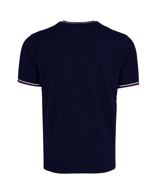 Gabicci Blue Santino Knit T-Shirt for men