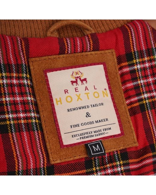real hoxton Brown Suede Harrington Jacket for men