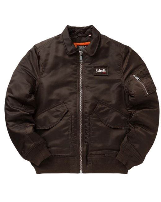 Schott Nyc Black Cwu Bomber Jacket for men