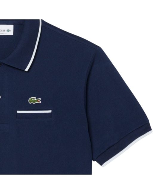 Lacoste Blue Classic Fit Pocket Accent Polo Shirt for men