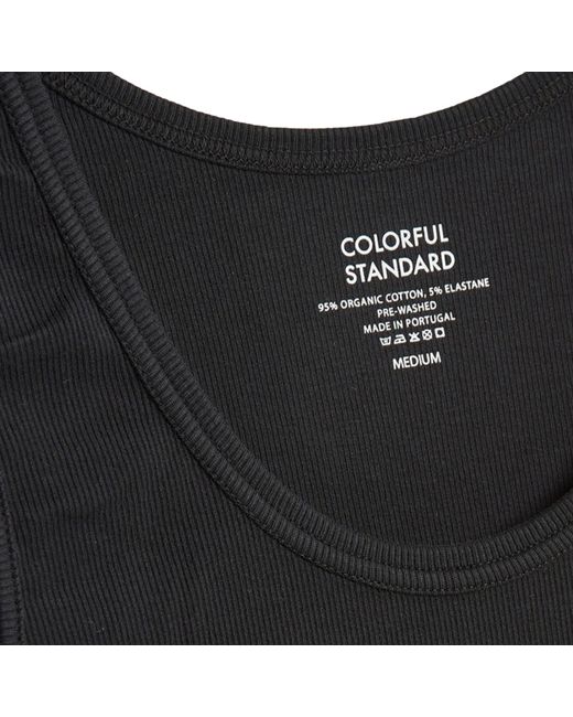 COLORFUL STANDARD Black Organic Rib Tank Top for men