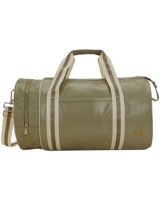 Fred Perry Green Classic Barrel Bag for men