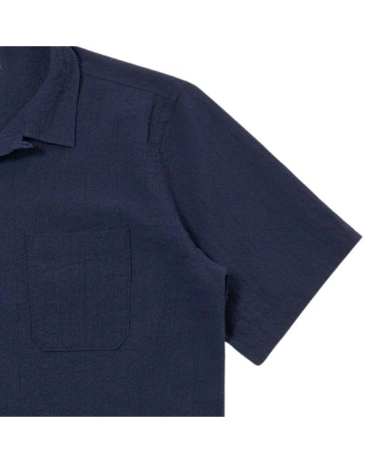 Universal Works Blue Seersucker Road Shirt for men