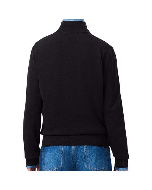 Lacoste Black Zipped Sweater for men